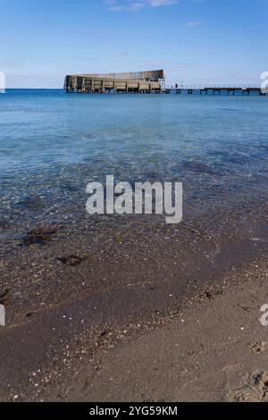 Kastrup bain de mer, abri pour la baignade, Snegen, Oresund, Copenhague, Danemark, journée ensoleillée d'été Banque D'Images