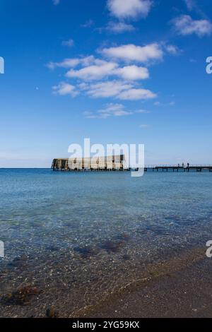 Kastrup bain de mer, abri pour la baignade, Snegen, Oresund, Copenhague, Danemark, journée ensoleillée d'été Banque D'Images