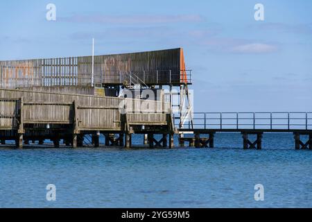 Kastrup bain de mer, abri pour la baignade, Snegen, Oresund, Copenhague, Danemark, journée ensoleillée d'été Banque D'Images