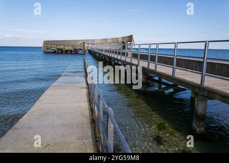 Kastrup bain de mer, abri pour la baignade, Snegen, Oresund, Copenhague, Danemark, journée ensoleillée d'été Banque D'Images