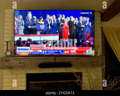 Discours de victoire de Donald Trump après avoir remporté l’élection pour devenir le 47e président des États-Unis d’Amérique. Banque D'Images