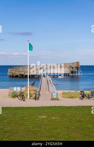 Kastrup bain de mer, abri pour la baignade, Snegen, Oresund, Copenhague, Danemark, journée ensoleillée d'été Banque D'Images