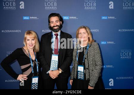 Sheridan Prasso, Telis Demos, Ianthe Dugan lors des Gerald Loeb Awards 2024 présentés par UCLA Anderson, qui se sont tenus à la Rainbow Room à New York, New York, USA, le jeudi 10 octobre 2024. Crédit : Jennifer Graylock-Graylock.com Banque D'Images