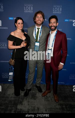 Gabriella Pezzo, Pieter Colpaert, Jeb Banegas lors des Gerald Loeb Awards 2024 présentés par UCLA Anderson, qui se sont tenus à la Rainbow Room à New York, New York, USA, le jeudi 10 octobre 2024. Crédit : Jennifer Graylock-Graylock.com Banque D'Images