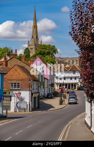 St Jean-Baptiste avec notre-Dame et St Laurence, église paroissiale Thaxted et salle de guilde Thaxted Banque D'Images