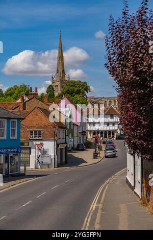 St Jean-Baptiste avec notre-Dame et St Laurence, église paroissiale Thaxted et salle de guilde Thaxted Banque D'Images