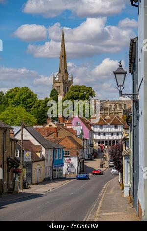 St Jean-Baptiste avec notre-Dame et St Laurence, église paroissiale Thaxted et salle de guilde Thaxted Banque D'Images