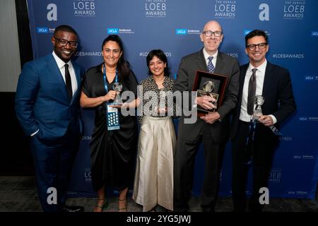 Alex Presha, LAURÉAT, Sheera Frenkel, Malika Khurana, Adam Adriano lors des Gerald Loeb Awards 2024 présentés par UCLA Anderson, qui se sont tenus à la Rainbow Room à New York, New York, USA, jeudi 10 octobre 2024. Crédit : Jennifer Graylock-Graylock.com Banque D'Images