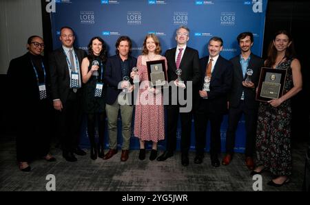 VAINQUEUR, Bloomberg, Stacy-Marie Ishmael, Zeke faux, Hannah Miller, lors des Gerald Loeb Awards 2024 présentés par UCLA Anderson, qui se sont tenus à la Rainbow Room à New York, New York, USA, le jeudi 10 octobre 2024. Crédit : Jennifer Graylock-Graylock.com Banque D'Images