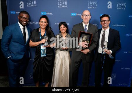 Alex Presha, LAURÉAT, Sheera Frenkel, Malika Khurana, Adam Adriano lors des Gerald Loeb Awards 2024 présentés par UCLA Anderson, qui se sont tenus à la Rainbow Room à New York, New York, USA, jeudi 10 octobre 2024. Crédit : Jennifer Graylock-Graylock.com Banque D'Images