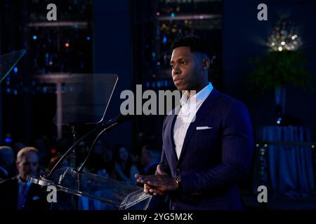 Jarred Hill, CBS, lors des Gerald Loeb Awards 2024 présentés par UCLA Anderson, qui se sont tenus à la Rainbow Room à New York, New York, États-Unis, le jeudi 10 octobre 2024. Crédit : Jennifer Graylock-Graylock.com Banque D'Images