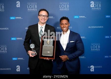 Bob Herman, STAT, LAURÉAT, Jarred Hill lors des Gerald Loeb Awards 2024 présentés par UCLA Anderson, qui se sont tenus à la Rainbow Room à New York City, New York, USA, jeudi 10 octobre 2024. Crédit : Jennifer Graylock-Graylock.com Banque D'Images