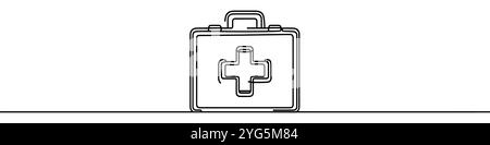 Illustration simple au trait d'un kit médical symbolisant la préparation aux situations d'urgence et les services de santé Illustration de Vecteur