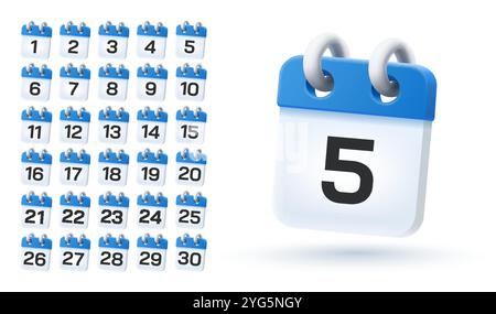 Icônes du jeu de calendriers, numéros des mois calendaires. Vecteur Illustration de Vecteur