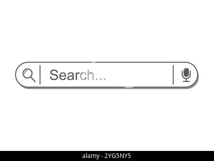 Boîte de recherche avec design plat de vecteur d'enregistrement audio isolé sur fond blanc Illustration de Vecteur