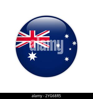 Drapeau australien sur le bouton Illustration de Vecteur