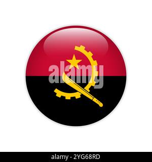 Drapeau Angola sur le bouton Illustration de Vecteur