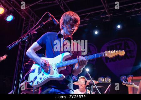 Arctic Monkeys se produisant au Bar M, Ibiza, 1er septembre 2007, Ibiza, Espagne. Banque D'Images