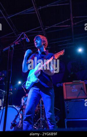 Arctic Monkeys se produisant au Bar M, Ibiza, 1er septembre 2007, Ibiza, Espagne. Banque D'Images