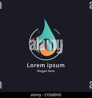 modèle de conception de goutte d'eau et de logo liquide Illustration de Vecteur