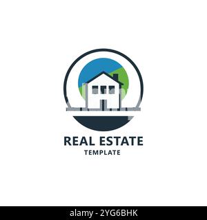 Modèle de conception de logo immobilier moderne Illustration de Vecteur