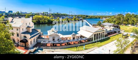 Schuylkill River Fairmount barrage à Philadelphie vue panoramique, état de Pennsylvanie, États-Unis Banque D'Images