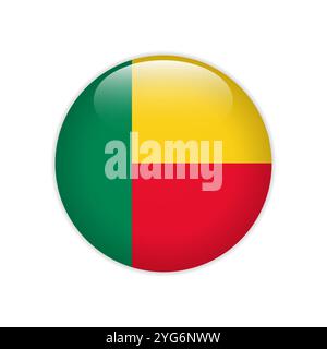 Drapeau Bénin sur le bouton Illustration de Vecteur