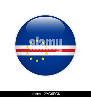 Drapeau Cabo Verde sur le bouton Illustration de Vecteur