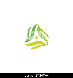 Vecteur de logo cercle de feuilles. Symbole nature. logo organique Illustration de Vecteur