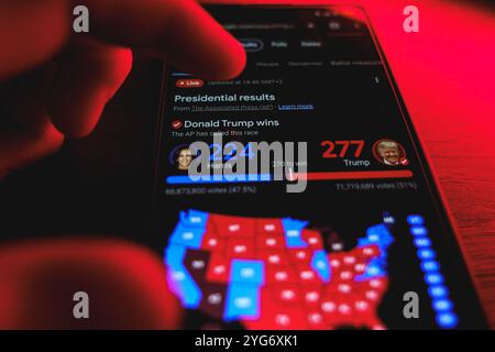 Élections AMÉRICAINES 2024. Donald Trump remporte Kamala Harris Banque D'Images
