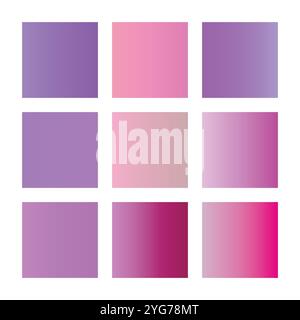 Collection gradient, hologramme arc-en-ciel brillant. Texture de feuille holographique, dégradé bleu, jaune, rose. Catalogue des palettes d'échantillons en RVB HEX. Vecteur Illustration de Vecteur