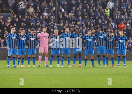 Bruges, Belgique. 06 novembre 2024. Les joueurs du club ont été photographiés avant un match de football entre le belge Club Brugge KV et l'anglaise Aston Villa F.C., mercredi 06 novembre 2024 à Bruges, lors de la quatrième journée de la phase de la ligue de l'UEFA Champions League. BELGA PHOTO KURT DESPLENTER crédit : Belga News Agency/Alamy Live News Banque D'Images