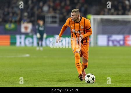 Gelsenkirchen, Deutschland. 06 novembre 2024. Olaksandr Zubkov (FC Shakhtar Donetsk, 11) UEFA Champions League : FC Shakhtar Donetsk - BSC Young Boys ; Arena AufSchalke, Gelsenkirchen ; 06.11.2024 crédit : dpa/Alamy Live News Banque D'Images