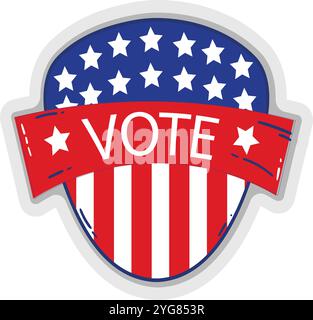 Badges de l'élection présidentielle et vecteur de vote pour la campagne des États-Unis Illustration de Vecteur