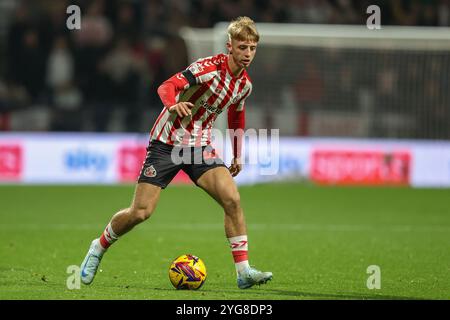 Preston, Royaume-Uni. 06 novembre 2024. Tom Watson de Sunderland en action lors du match du Sky Bet Championship Preston North End vs Sunderland à Deepdale, Preston, Royaume-Uni, le 6 novembre 2024 (photo par Alfie Cosgrove/News images) à Preston, Royaume-Uni le 6/11/2024. (Photo par Alfie Cosgrove/News images/SIPA USA) crédit : SIPA USA/Alamy Live News Banque D'Images