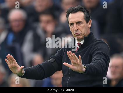 Londres, Royaume-Uni. 03 Nov, 2024. Tottenham Hotspur v Aston Villa - premier League - Tottenham Hotspur Stadium. Unai Emery, gérant de la villa Aston. Crédit photo : Mark pain / Alamy Live News Banque D'Images