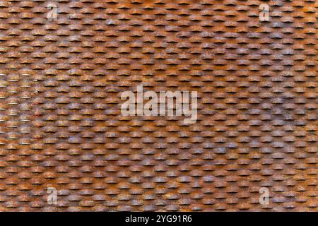 métal déployé en acier corten, texture pour les projets d'architecture contemporaine, pour le design industriel et la résistance aux agents atmosphériques. texture Banque D'Images