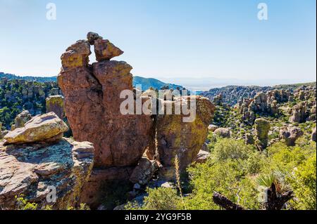 Formations rocheuses inhabituelles ; Massai point ; Chiricahua National Monument ; Arizona ; États-Unis Banque D'Images
