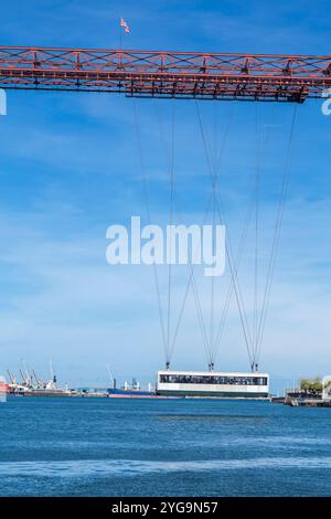 Le pont transporteur suspendu Bizkaia (Puente de Vizcaya) à Portugalete, Espagne. Le pont traversant la rivière Nervion Banque D'Images