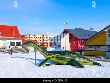 Terrain de jeu. Longyearbyen, la capitale du Svalbard sur l'île de Spitzberg, Norvège. Banque D'Images