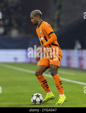 Gelsenkirchen, Deutschland. 06 novembre 2024. Pedro Henrique (FC Shakhtar Donetsk, 13) UEFA Champions League : FC Shakhtar Donetsk - BSC Young Boys ; Arena AufSchalke, Gelsenkirchen ; 06.11.2024 crédit : dpa/Alamy Live News Banque D'Images