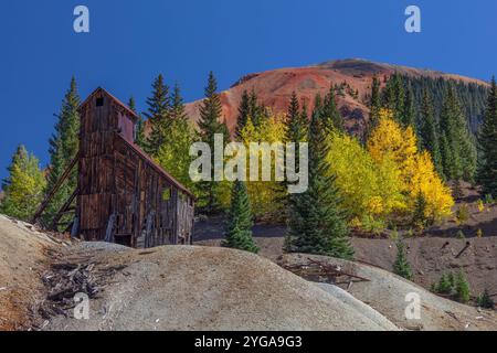 Yankee Girl Mine, Red Mountain, Ouray County, montagnes de San Juan, au Colorado Banque D'Images