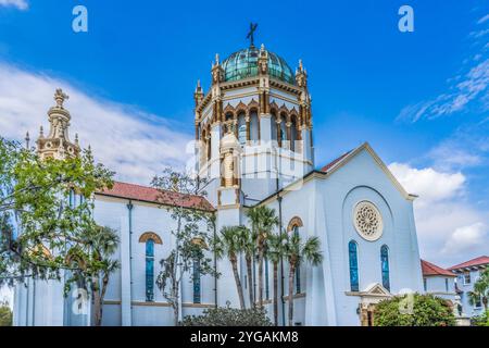 Memorial Presbyterian Flagler Church, Saint Augustine, Floride. Église construite par Henry Flagler 1889. Flagler est enterré dans l'église Banque D'Images