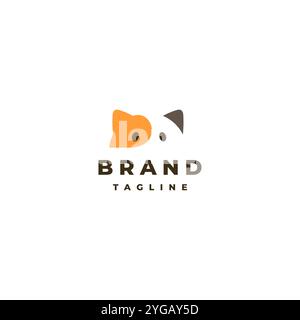 Conception amusante du logo Cat. Chat avec des motifs mignons est Peeking logo Design. Illustration de Vecteur