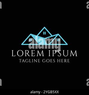 Simple Minimalist House Real Estate Corporation Business logo Design vecteur Illustration de Vecteur