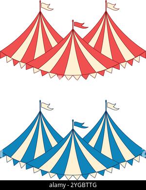 Cirque étiquettes vintage signe des panneaux de carnaval éléments Illustration de Vecteur