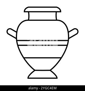 Icône de vase minimaliste symbolisant la décoration intérieure. Design simple et élégant avec un vase avec des plantes ou des fleurs. Idéal pour les applications de design d'intérieur, les sites Web Illustration de Vecteur