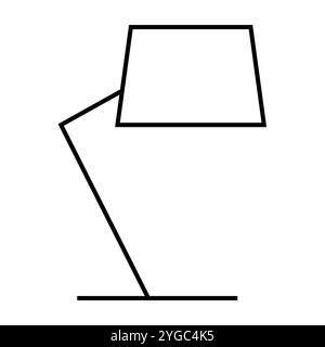 Icône élégante d'une lampe de lecture au sol, idéale pour les thèmes de décoration intérieure confortables. Design minimaliste, parfait pour les applications, les sites Web et les projets axés sur la lumière Illustration de Vecteur