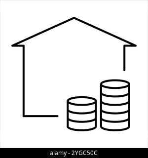 Icône propre et minimale représentant l'hypothèque appartement, idéal pour les thèmes de l'immobilier et de la finance. Parfait pour les applications, les sites Web ou les projets axés sur les prop Illustration de Vecteur