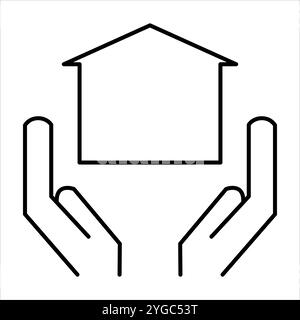 Icône minimaliste d'une maison de propriété, idéal pour l'immobilier et les thèmes de la propriété. Parfait pour les applications, les sites Web ou les projets axés sur la propriété Li Illustration de Vecteur